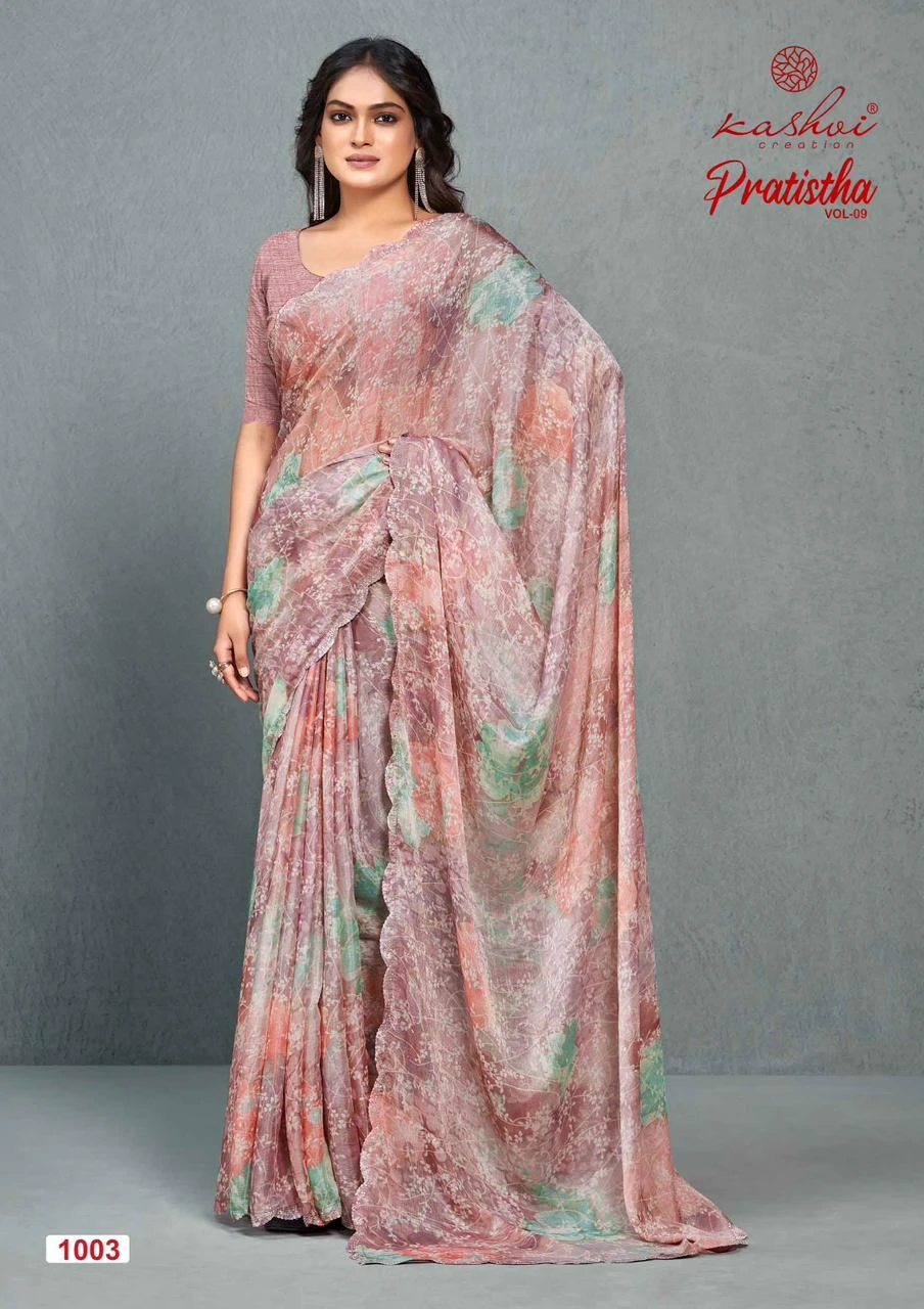 Kashvi Creation Pratistha Vol 9 Brasso Wholesale Sarees Catalog — Wholesale Sarees, Kashvi Creation wholesale from Surat - Gallery Image 8